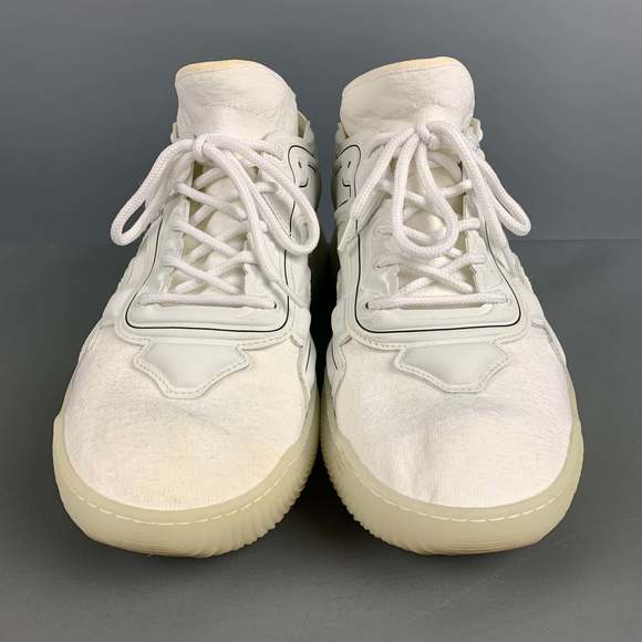 STELLA McCARTNEY White Black Contrast Trim Rubber Wedge Sneakers - Picture 4 of 8